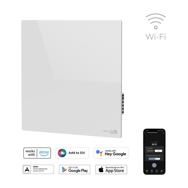 AENO AGH11S Premium QUADRO Smart Ohrievač, Biely, LED, WI-FI, max 500W, 50x50cm,  Infra 