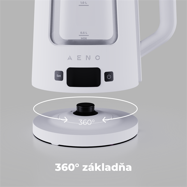 AENO Rychlovarná kanvica EK6 - 1,7l, Strix,dvojité steny, funkcia udržiavania tepla, LEDdisplej,auto vyp 
