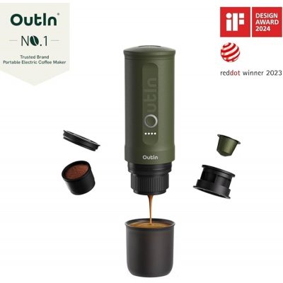 Outin Nano Prenosný espresso kávovar, farba lesná zelená 