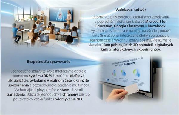 86" Light PLUS GEN 2, INTERAKTIVNY PANEL, 4K, Android 13 GOOGLE EDLA,50 dot.,AI Kamera, 16/128GB 
