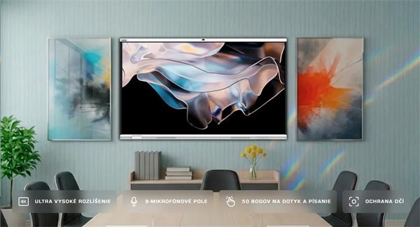 65" PRISM Séria PRESTIGIO SOLUTIONS, Android 14 EDLA + upgr 16, 50 dotyk, 9H, 3x20W, AI Kamera, 100 000:1, 
