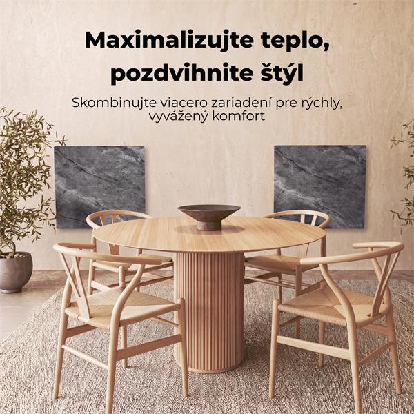 AENO AGH13S Premium QUADRO Smart Ohrievač, LIMITOVANÁ EDÍCIA, farba antický mramor, LED, WI-FI, max 500W, 50x50cm, Infra 