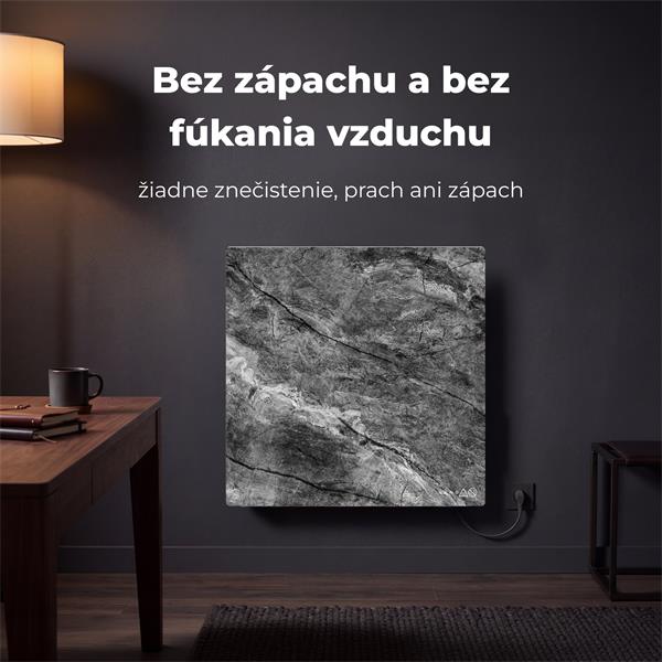 AENO AGH13S Premium QUADRO Smart Ohrievač, LIMITOVANÁ EDÍCIA, farba antický mramor, LED, WI-FI, max 500W, 50x50cm, Infra 