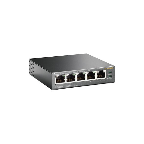 5-Port 10/100 Mbps Desktop Switch with 4-Port PoE+ PORT: 4× 10/100 Mbps PoE+ Ports, 1× 10/100 Mbps Non-PoE Port SPEC: 80 