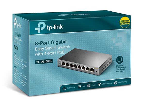 8-Port Gigabit Easy Smart Switch with 4-Port PoE+ PORT: 4× Gigabit PoE+ Ports, 4× Gigabit Non-PoE Ports SPEC: 802.3af/at 