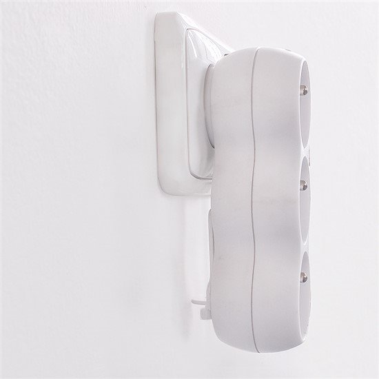 Solight rozbočovač s podperou, 3 x 10A, biely 