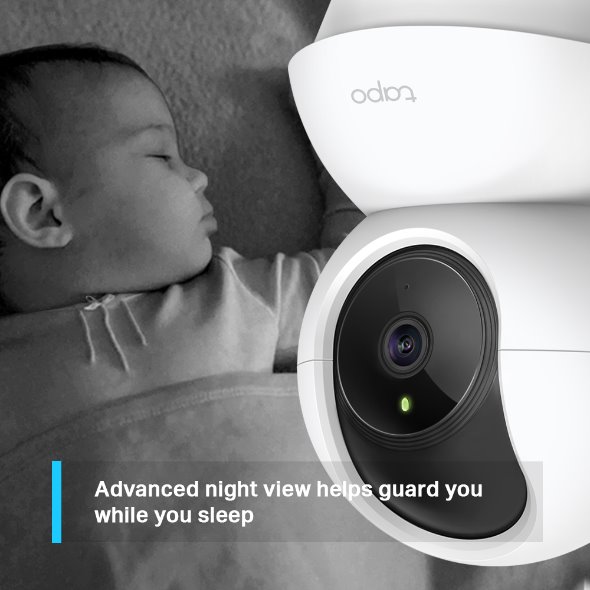 Pan/Tilt Home Security Wi-Fi Camera SPEC: 1080p, 2.4 GHz, Horizontal 360o and Vertical 114o FEATURE: Motion Detection an 