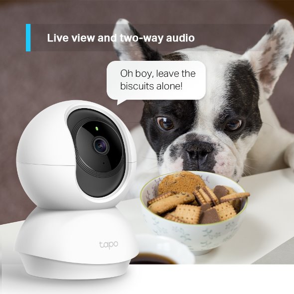 Pan/Tilt Home Security Wi-Fi Camera SPEC: 1080p, 2.4 GHz, Horizontal 360o and Vertical 114o FEATURE: Motion Detection an 