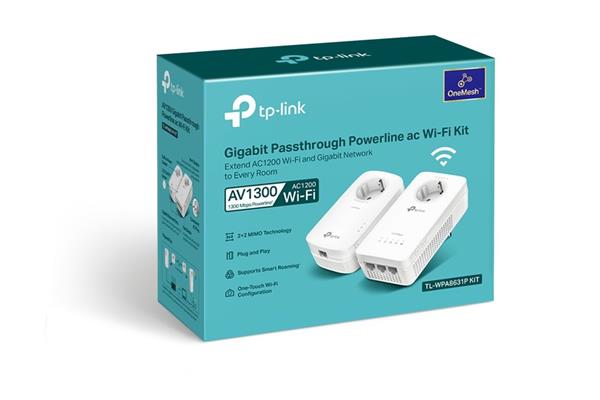 AV1300 Gigabit Passthrough Powerline AC1200 Wi-Fi Kit KIT: 1× TL-WPA8631P + 1× TL-PA8010P TL-WPA8631P: SPEED: 300 Mbps a 