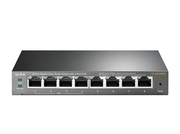 8-Port Gigabit Easy Smart Switch with 4-Port PoE+ PORT: 4× Gigabit PoE+ Ports, 4× Gigabit Non-PoE Ports SPEC: 802.3af/at