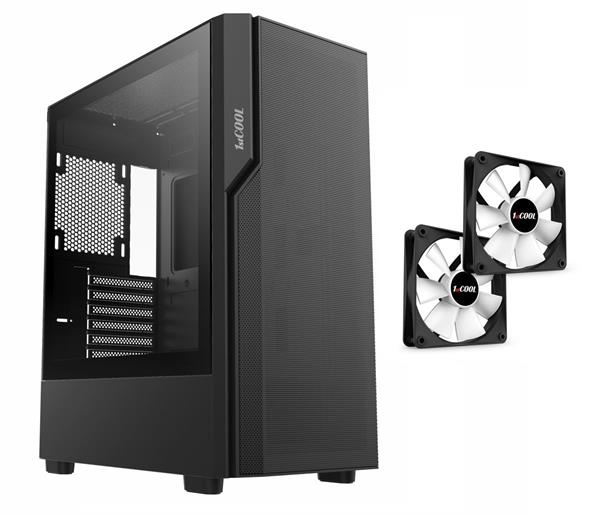 1stCOOL GAMER 5, skrinka ATX, USB3.0, USB-C, 2x fan, čierna