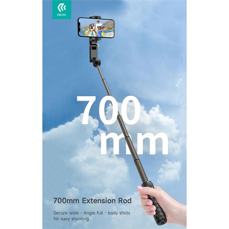 Devia Tripod Stand Multi-functional Desktop Gimbal Selfie-Stick - Black 