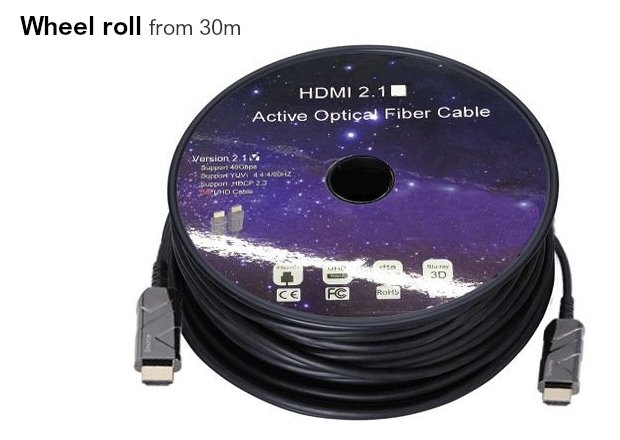 PremiumCord Ultra High Speed HDMI 2.1 optický fiber kabel 8K@60Hz, pozlátený 15m 
