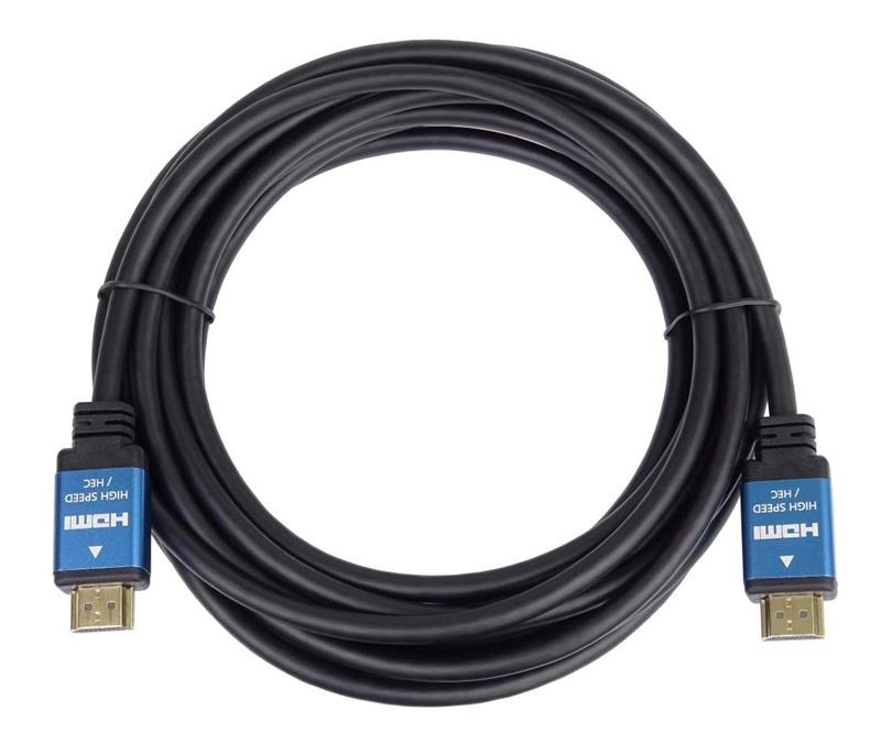 PremumCord 4K HDMI 2.0b High Speed + Ethernet kábel, pozlátené HQ konektory, 0.5m 