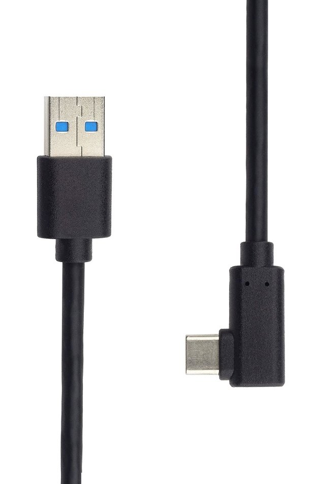 PremiumCord Kabel USB typ C/M zahnutý konektor 90° - USB 3.0 A/M, 2m 
