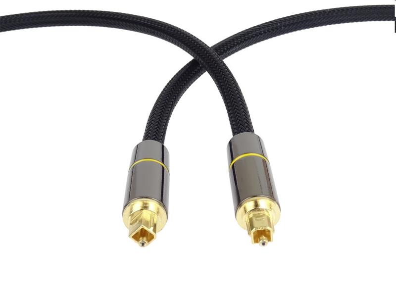 PremumCord Optický audio kabel Toslink, OD:7mm, Gold-metal design + Nylon 0.5m 