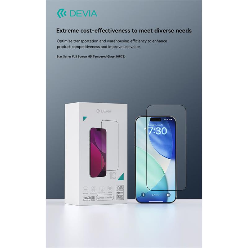 Devia ochranné sklo Star Series pre iPhone Air (10pcs) - Black Frame 