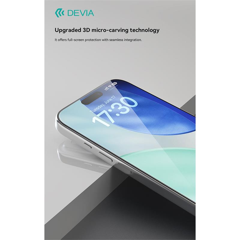Devia ochranné sklo Star Series pre iPhone 17 Pro (10pcs)- Black Frame 