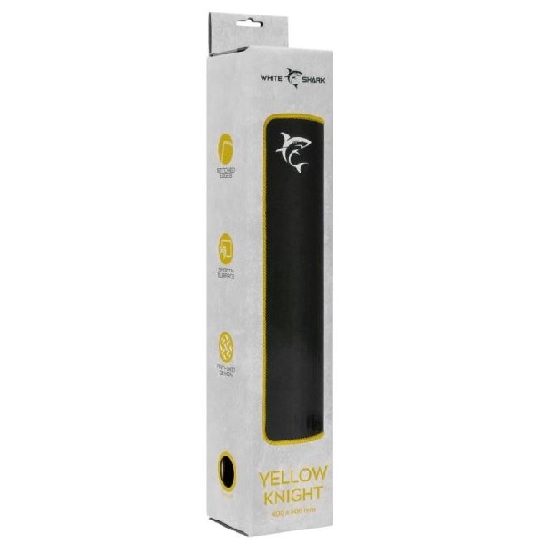 White Shark Mousepad YELLOW-KNIGHT, 400 x 300 mm, black/yellow 