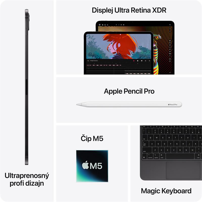 iPad Pro 13" Wi-Fi 2TB štandardné sklo - Strieborný (2025) 