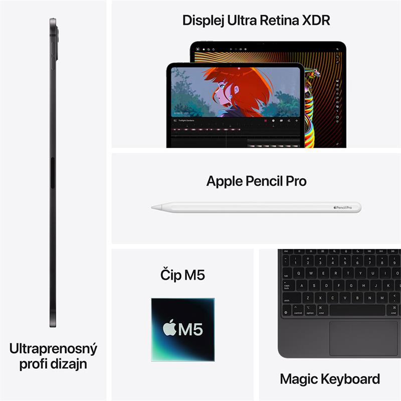 iPad Pro 11" Wi-Fi 512GB štandardné sklo - Strieborný (2025) 