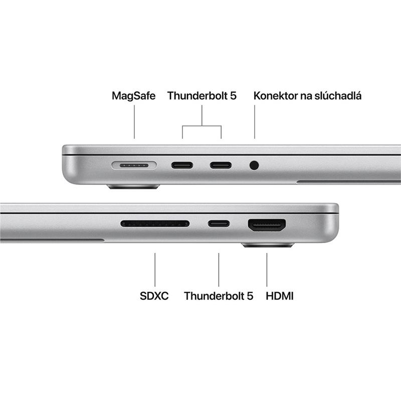 MacBook Pro 14" Apple M5 Pro 15C CPU 16C GPU 24GB 2TB Strieborný SK 