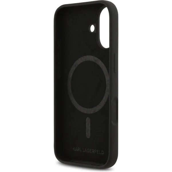 Karl Lagerfeld Liquid Silicone Double Heads MagSafe kryt iPhone 17 čierny 