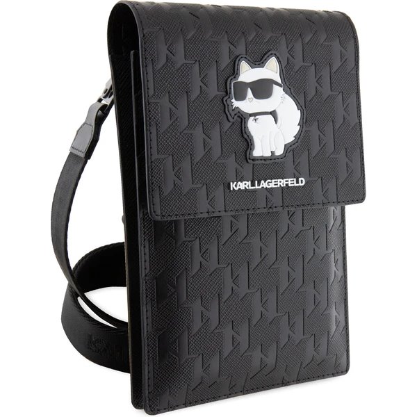 Karl Lagerfeld Saffiano Monogram Choupette NFT Taška na Telefón čierna 