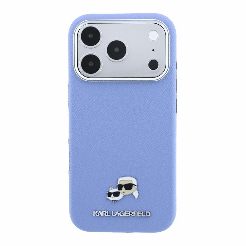 Karl Lagerfeld PU Grained Semi Wrap K&CH Heads Magsafe kryt iPhone 18 Pro modrý 