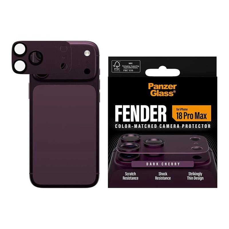PanzerGlass Fender Camera Protection pre iPhone 18 Pro Max - Dark Cherry 