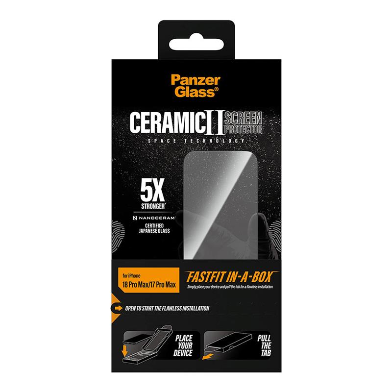 PanzerGlass ochranné sklo UWF Ceramic pre iPhone 18 Pro Max - Black Frame 