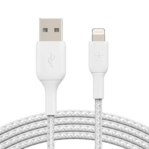 Belkin kábel Boost Charge Braided USB-A to Lightning 3m - White 