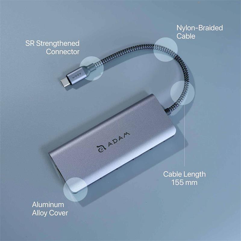 Adam Elements CASA A01s USB-C 4K 6-in-1 Hub  - Grey 