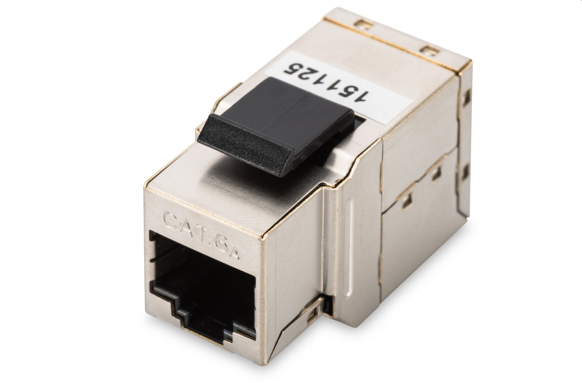 DIGITUS Keystone spojka Cat6A, tienena STP, 2xRJ45, strieborna