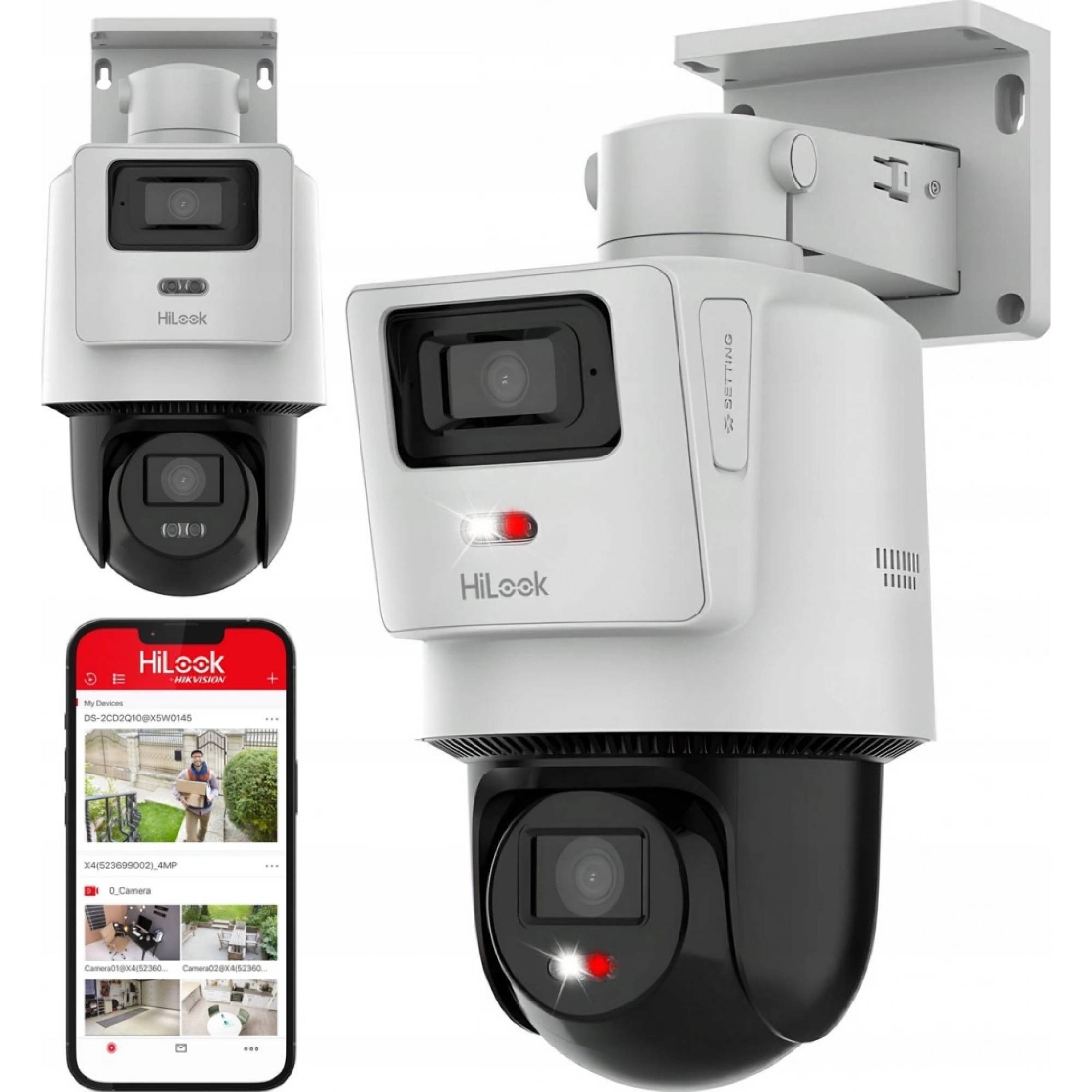 HiLook powered by Hikvision TandemVu kamera PTZ-N2D400M-DE/14, 2x 4MPx, 2.8mm (panoráma) + 8mm (PTZ), IP66 
